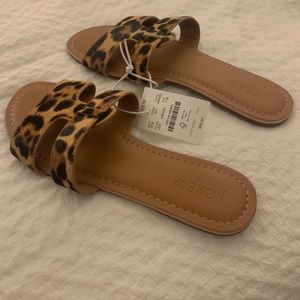 Leopard print calf hair sandals. Brand new J Crew brand! With tags!